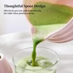 DOWAN Matcha Whisk Set, 7 Pcs Matcha Set Includes Bowl with Spout, Whisk and Holder, Bamboo Scoop and Holder, Sifter and Tea Towel - Matcha Kit Gift for Lovers Beginners (Pink) - Image 4