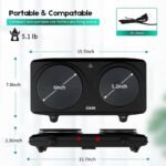 CUKOR Double Cast Iron 2 Burner, 1800W Countertop Burner, Dual Electric Stove Burners, Portable Double Burner for Cooking - Image 4