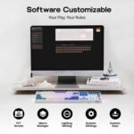 EPOMAKER TH108 PRO Full Size Mechanical Keyboard with Screen & Knob, Wireless Gaming Keyboard with 10000mAh, Creamy Gasket, Hot Swap, Custom Driver, RGB Backlight (White, Creamy Jade) - Image 6