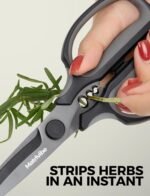 Heavy Duty Kitchen Shears, All Purpose Herb and Kitchen Scissors for food,Japanese 420J2 Stainless Steel,Titanium Coated, Detachable Blades and Soft TPR Handle,Dishwasher Safe - Image 3