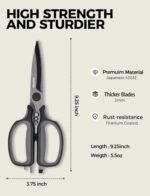 Heavy Duty Kitchen Shears, All Purpose Herb and Kitchen Scissors for food,Japanese 420J2 Stainless Steel,Titanium Coated, Detachable Blades and Soft TPR Handle,Dishwasher Safe - Image 4