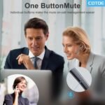 Bluetooth Headset V5.3, Wireless Earpiece with 500mAh Charging Case Hand-Free Headphones Noise Canceling Mic for Office/Driving/Business,Black - Image 4