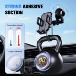 3 in 1 Car Phone Holder, Dashboard & Windshield & Vent Universal Car Mount Phone Holder for Your Car, Cell Phone Holder Truck for iPhone 17 16 15 Pro Max 25 Samsung, Matte Black - Image 4