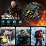 Military Smart Watches for Men (Make/Answer Call) 1.96" Screen Outdoor Activity Tracker with 100+ Sport Modes Health Monitor 3ATM Waterproof Smartwatch - Image 3