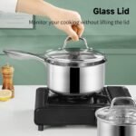 1Qt & 2Qt Stainless Steel Sauce Pan Set with Lid,4 Pcs Non Stick Saucepan,Small Kitchen Pots,Induction Compatible,PFOA FREE - Image 6