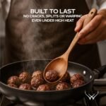 Premium Teak Wooden Spoon for Cooking with Large Spoon Rest - 12" Long Handle, Essential Wood Utensil Set for Kitchen & Perfect for Gifts - Image 5