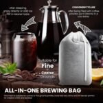 Cold Brew Bags, 120 Count Brew Coffee Filter Bags, 4 * 6 Inch Fine Mesh Drawstring Pouches, Fits Mason Jars & French Press, Ideal for Tea, Herbs & Spices - Image 4