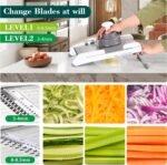 Adjustable Mandoline Slicer for Kitchen, Stainless Steel Mandolins Vegetable Chopper - Food Chopper, Vegetable Slicer, Mandolin with Waffle Maker | French Fry Cutter - Image 5