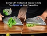 Cleaver Chef Knife with Herb Stripper, 7" Asian Kitchen Knife 3-in-1 Combined with Chef's Knife, Santoku, Nakiri for Slicing, Chopping, Dicing, Mincing, Housewarming Birthday Cooking Gifts - Image 4