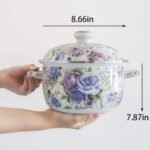 Flower Enamel on Steel Stock Pot/Stockpot with Lid, 3 Quart (style2) - Image 3