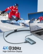 Acer USB C Hub with 4k HDMI, 9-in-1 USB C to Ethernet Adapter, 5Gbps USBA 3.0 Docking Station, VGA Splitter, SD Card Reader, PD 100W Charging for MacBook, Acer, Laptops, Surface and More - Image 4