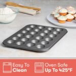 Cooking Light Mini Muffin Pan Carbon Steel Quick Release Coating, Non-Stick Bakeware, Heavy Duty Performance, 24-Cup, Gray - Image 3