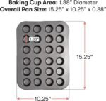 Cooking Light Mini Muffin Pan Carbon Steel Quick Release Coating, Non-Stick Bakeware, Heavy Duty Performance, 24-Cup, Gray - Image 6