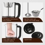 Drip Electric Coffee Maker, Electric Kettle, Watering Extracts, 600 Watts, 1.2L, BPA-free, Tea Free Kettle Coffee Press, Glass and Stainless Steel, Coffee Maker, Tea Kettle - Image 6