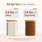 ComSaf 3.6 Qt Glass Food Storage Containers Set of 2, Large Storage Containers with Lids, Square Glass Jars with Lids, for Flour and Sugar, Cereal, Rice, Pasta, Oats, Coffee Beans - Image 4