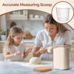 ComSaf 3.6 Qt Glass Food Storage Containers Set of 2, Large Storage Containers with Lids, Square Glass Jars with Lids, for Flour and Sugar, Cereal, Rice, Pasta, Oats, Coffee Beans - Image 6