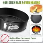 Vakoo Springform Pan - Nonstick, Leakproof Cheesecake Pan for Baking, Easy Release, No Parchment Paper Needed, 4+7+9 Inch, Set of 3 - Image 4