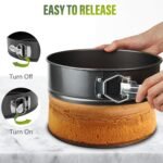 Vakoo Springform Pan - Nonstick, Leakproof Cheesecake Pan for Baking, Easy Release, No Parchment Paper Needed, 4+7+9 Inch, Set of 3 - Image 5