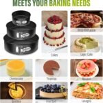 Vakoo Springform Pan - Nonstick, Leakproof Cheesecake Pan for Baking, Easy Release, No Parchment Paper Needed, 4+7+9 Inch, Set of 3 - Image 7