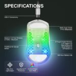 SteelSeries Aerox 3 Wireless - Holey RGB Gaming Mouse - 18K DPI TrueMove Air Optical Sensor - Ultra-Lightweight Water Resistant Design - Ghost - Image 4