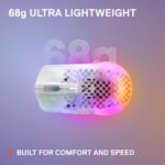 SteelSeries Aerox 3 Wireless - Holey RGB Gaming Mouse - 18K DPI TrueMove Air Optical Sensor - Ultra-Lightweight Water Resistant Design - Ghost - Image 5