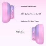 Active Kids Noise Cancelling Headphones, 60H Play Time Kids Bluetooth Headphones, Volume Limited, Bluetooth 6.0, USB C Charging, Headphones for iPad Tablet Airplane,Gradient Pink - Image 6