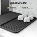 Silicone Coffee Mat, 24''x16'' Bar Mat with Detachable Dish Drying Mat - Fits Under Coffee Maker & Dish Rack - Image 4