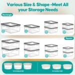 40 PCS Food Storage Containers with Lids Airtight (20 Containers & 20 Lids) - Plastic Food Containers for Kitchen Storage Reusable BPA-Free Leakproof Meal Prep Container with Labels & Pen - Image 3