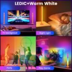 Smart ICRGB LED Lights Bars, Borllyem TV Backlight with Double Light Beads, App Control, RF Remote, Music Syncing and 47Modes for Gaming, Room Decoration - Image 4