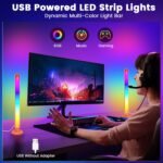 Smart ICRGB LED Lights Bars, Borllyem TV Backlight with Double Light Beads, App Control, RF Remote, Music Syncing and 47Modes for Gaming, Room Decoration - Image 5