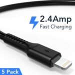6 inch iPhone Charge Cable Short, 0.5ft 5Pack USB to Lightning Cord for Fast Charging Stations Compatible with Apple iPhone 12 11 Pro Max Xs 8 7 6 5 Plus, iPad Air/Mini - Image 3