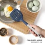 Calphalon Prime 7 Piece Sillicone and Teak Wood Kitchen Tool & Gadget Set - Navy Blue - Image 4
