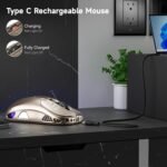 Uciefy Wireless Bluetooth Mouse, Dual Mode (BT5.1&2.4GHz) Rechargeable LED Wireless Mouse, Ergonomic Computer Mice for Laptop/PC/Mac-Bronze - Image 4