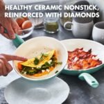 GreenPan Rio Healthy Ceramic Nonstick 8" and 10" Frying Pan Skillet Set, PFAS-Free, Dishwasher Safe, Turquoise - Image 3