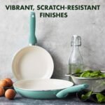 GreenPan Rio Healthy Ceramic Nonstick 8" and 10" Frying Pan Skillet Set, PFAS-Free, Dishwasher Safe, Turquoise - Image 7