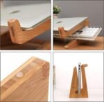 Nuvograin Laptop Stand, Wooden Vertical Laptop Stand for Desk, Bamboo Laptop Stand Compatible with MacBook Air Pro/Dell XPS/Surface pro/HP/Pixelbook/Lenovo, More Laptops 13-17.7inch - Image 4