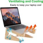 Nuvograin Laptop Stand, Wooden Vertical Laptop Stand for Desk, Bamboo Laptop Stand Compatible with MacBook Air Pro/Dell XPS/Surface pro/HP/Pixelbook/Lenovo, More Laptops 13-17.7inch - Image 5