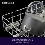 Circulon Radiance Hard-Anodized Nonstick Straining Saucepan, 3-Quart, Gray - Image 4