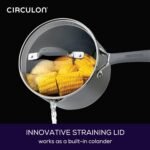 Circulon Radiance Hard-Anodized Nonstick Straining Saucepan, 3-Quart, Gray - Image 5