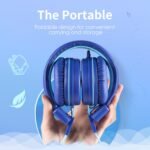 P10 Kids Stereo Headphones with Microphone for Children Boys Girls,Adjustable 85dB/94dB Volume Control Foldable On-Ear Headphone for School/PC/Cellphone(Blue) - Image 5