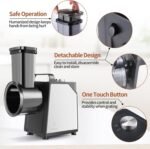 Electric Cheese Grater and Vegetable Slicer, 250W, 5-in-1 Kitchen salad chopper Food Processor with One-Touch Control - Image 5