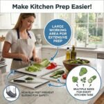 Thirteen Chefs Non Slip Cutting Board 3 Pack Set for Kitchens with Groove - BPA Free and Dishwasher Safe with 16, 12 and 10 Inch Sizes - Image 3