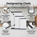 Thirteen Chefs Non Slip Cutting Board 3 Pack Set for Kitchens with Groove - BPA Free and Dishwasher Safe with 16, 12 and 10 Inch Sizes - Image 4