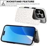 HAOPINSH for iPhone 16 Pro Case Wallet with Card Holder, White Leopard Cheetah Pattern Back Flip Folio PU Leather Kickstand Card Slots Case for Women Girls, Double Shockproof 6.3" - Image 6