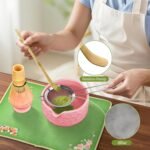 Matcha Whisk Set, 7 Pcs Matcha Making Kit with Matcha Bowl, Matcha Whisk and Holder, Bamboo Scoop, Scoop Rest, Sifter and Tea Towel，Gifts for Christmas Birthday - Image 3
