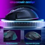 Redragon Wired Gaming Mouse, RGB Backlit Ergonomic Gamer Mouse Up to 8000 DPI, 11 Programmable Buttons & 7 Backlit Modes, Extra Sniper Button, Mouse Gamer for Windows PC Gamers, M614 - Image 6