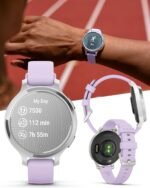 Wearable4U Garmin Lily 2 Active, Silver with Purple Jasmine Silicone Band, Smartwatch, Built-in GPS, Hidden Display, Patterned Lens, Up to 9 Days Battery Life w Black Earbuds Bundle - Image 4