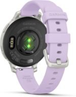 Wearable4U Garmin Lily 2 Active, Silver with Purple Jasmine Silicone Band, Smartwatch, Built-in GPS, Hidden Display, Patterned Lens, Up to 9 Days Battery Life w Black Earbuds Bundle - Image 5