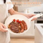 Hisencn Cast Iron Skillets,11 Inch Ceramic Frying Pan,Nonstick Frying Pan Without PFAS & PTFE & PFOA,Dishwasher & Oven Safe,Enameled Cast Iron Skillet For Gas/Electric Stovetop - Image 4
