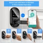 Smart keypad Door Lock with Handle，Fingerprint Keyless Entry Digital Lock with Built-in doorbell for Front Door,Bedroom,biometric Door knob, APP Control - Image 4